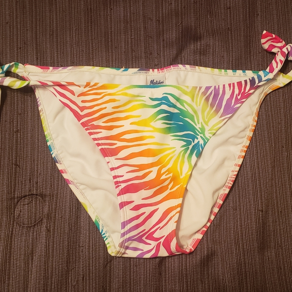 Swimsuit Bikini Bottom, Neon Zebra - Size XL